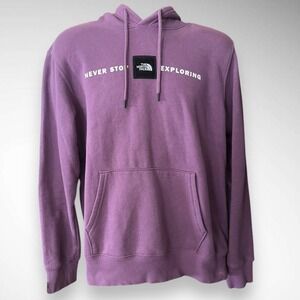 THE‎ NORTH FACE Men's Purple "Never Stop Exploring" Hooded Sweatshirt  | EUC